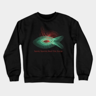 Jesus Fish Abstract Art With Greek Text Crewneck Sweatshirt